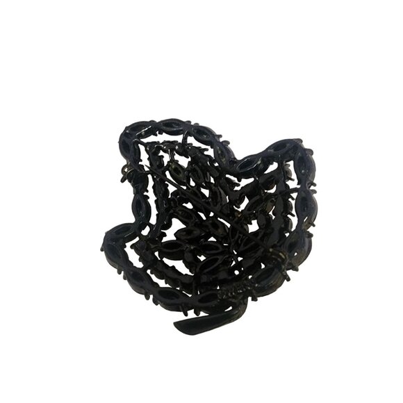 Vintage Signed Weiss Black Rhinestone Brooch (A4625) - Picture 3 of 6
